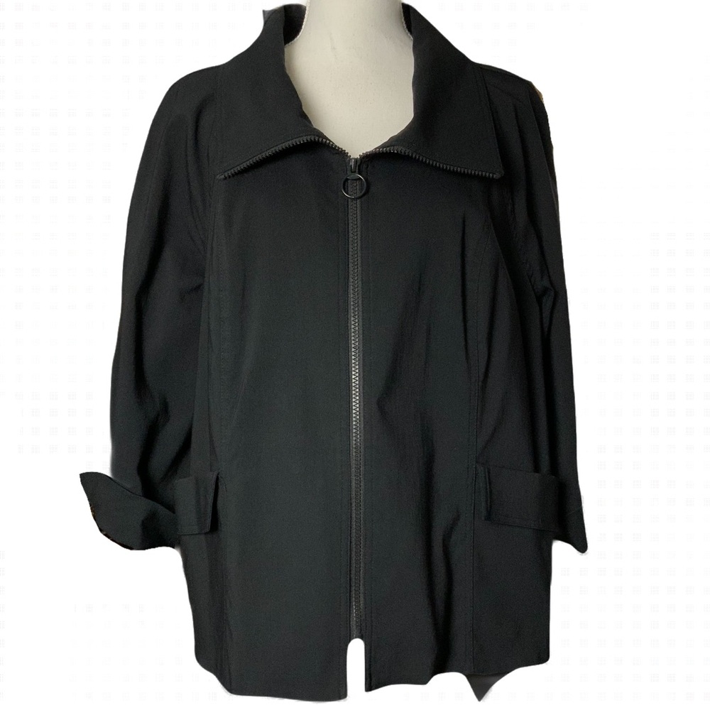 WindRidge Cheryl Nash Women’s Jacket Windbreaker Large Black Zip Front
